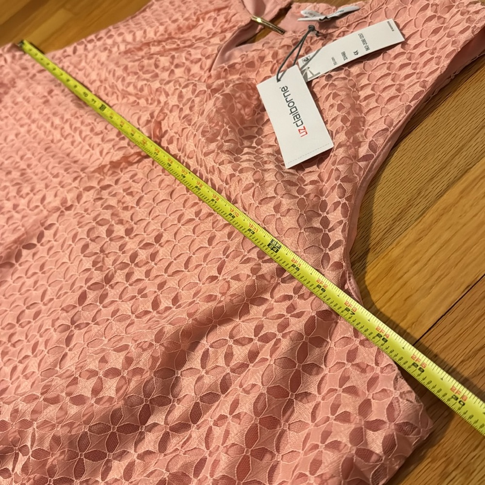 Liz Claiborne Blouse Women's Tank Lace Style Tank Top Coral Pink 4X - Picture 10 of 11